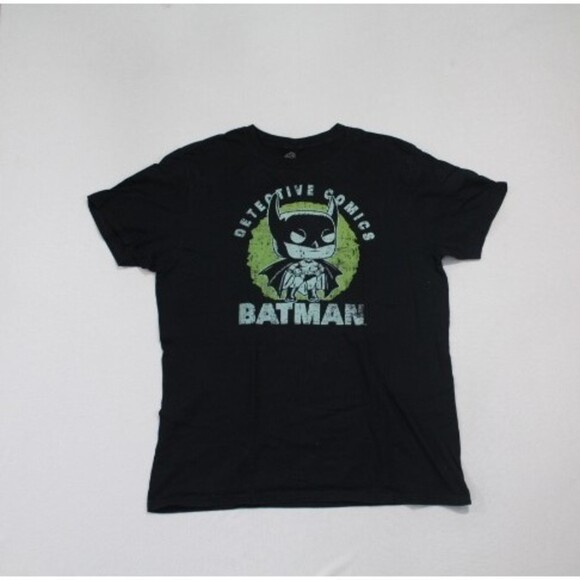 Pops Men Black Tee Shirt Batman Short Sleeve Size Large - Picture 1 of 8